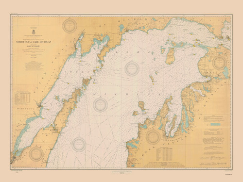 North End of Lake Michigan 1908 Lake Michigan Harbor Chart Reprint Great Lakes 7 - 70