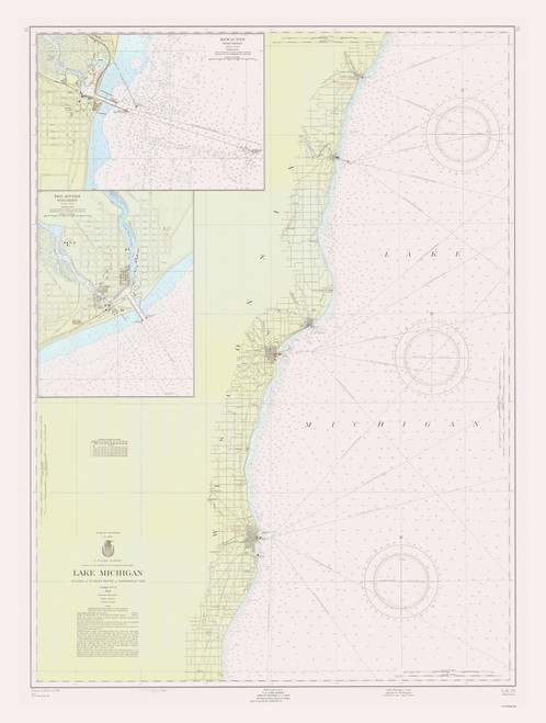 Algoma to Sheboygan 1957 Lake Michigan Harbor Chart Reprint Great Lakes 7 - 73