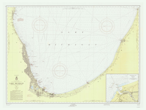 Waukegan to South Haven 1957 Lake Michigan Harbor Chart Reprint Great Lakes 7 - 75