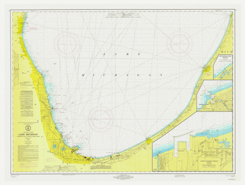 Waukegan to South Haven 1972 Lake Michigan Harbor Chart Reprint Great Lakes 7 - 75