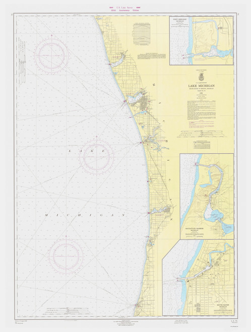 South Haven to Benona 1966 Lake Michigan Harbor Chart Reprint Great Lakes 7 - 76
