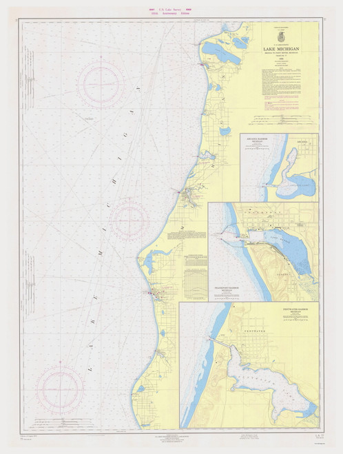 Benona to Point Betsie 1966 Lake Michigan Harbor Chart Reprint Great Lakes 7 - 77