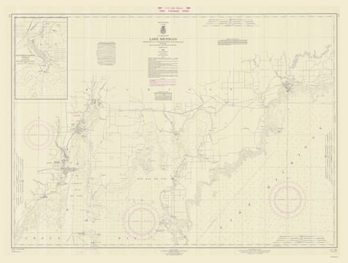 Dutch Johns Point to Fishery Point 1966 Lake Michigan Harbor Chart Reprint Great Lakes 7 - 701