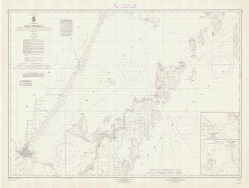 Jackson Harbor and Detroit Harbor 1966 Lake Michigan Harbor Chart Reprint Great Lakes 7 - 702