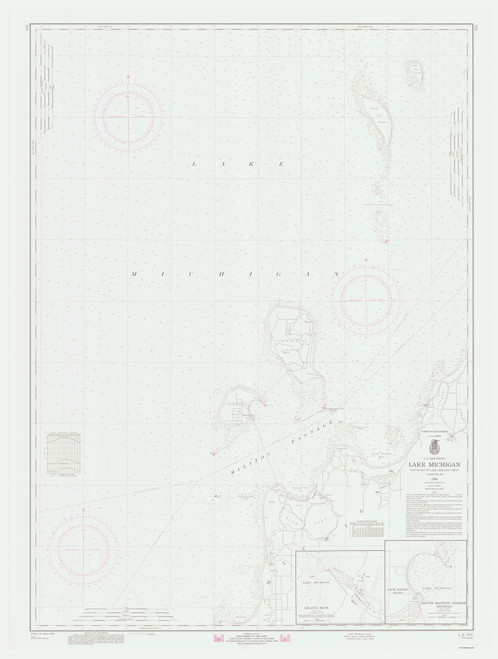 Platte Bay to Leland 1966 Lake Michigan Harbor Chart Reprint Great Lakes 7 - 705