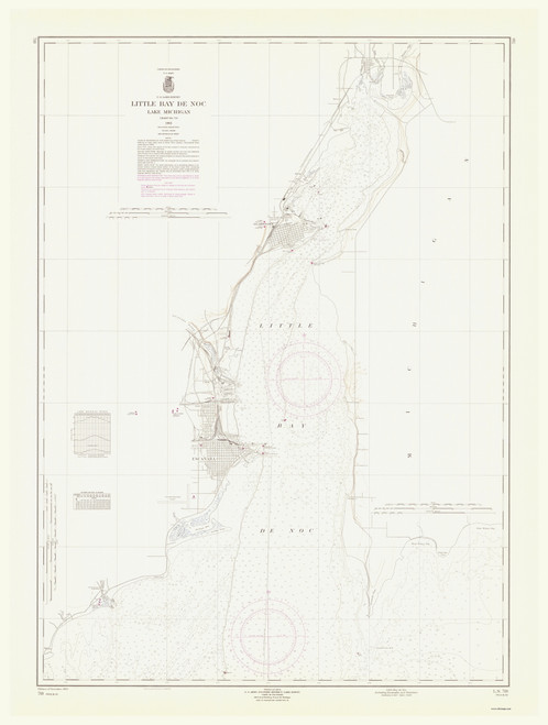 Little Bay De Noc 1963 Lake Michigan Harbor Chart Reprint Great Lakes 7 - 718