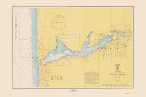 Holland Harbor 1947 Lake Michigan Harbor Chart Reprint Great Lakes 7 - 763