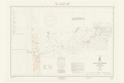 Holland Harbor 1966 Lake Michigan Harbor Chart Reprint Great Lakes 7 - 763