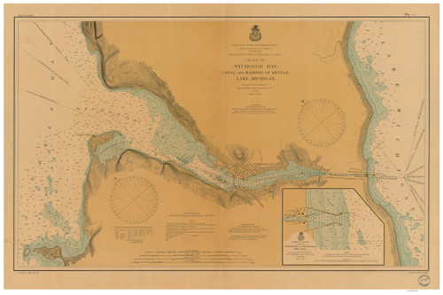 Sturgeon Bay, Canal, and Harbor 1901 Lake Michigan Harbor Chart Reprint Great Lakes 7 - LS94