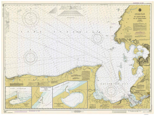 St Marys River to Au Sable Point 1981 Lake Superior Harbor Chart Reprint Great Lakes 9 - 92