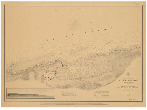 Eagle Harbor 1855a Lake Superior Harbor Chart Reprint Great Lakes 9 - 948