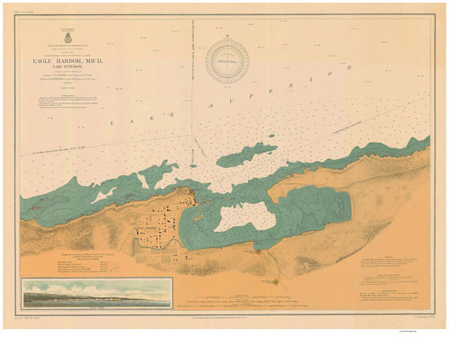 Eagle Harbor 1907 Lake Superior Harbor Chart Reprint Great Lakes 9 - 948