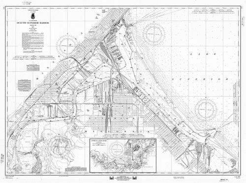 Duluth - Superior Harbor 1967 Lake Superior Harbor Chart Reprint Great Lakes 9 - 966