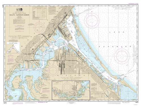 Duluth - Superior Harbor 2014 Lake Superior Harbor Chart Reprint Great Lakes 9 - 966