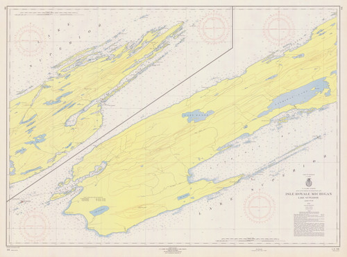 Isle Royale 1957 Lake Superior Harbor Chart Reprint Great Lakes 9 - 981