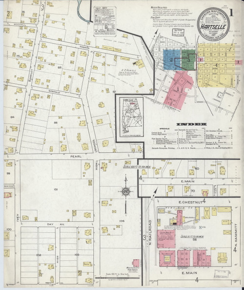 Hartselle, Alabama 1917 - Old Map Alabama Fire Insurance Index