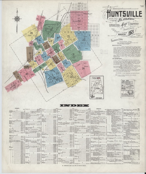 Huntsville, Alabama 1921 - Old Map Alabama Fire Insurance Index