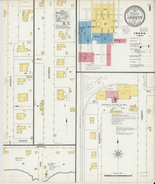 Lafayette, Alabama 1903 - Old Map Alabama Fire Insurance Index