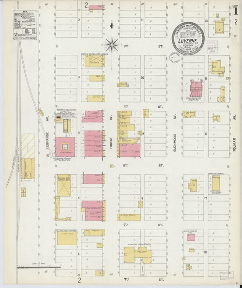 Luverne, Alabama 1902 - Old Map Alabama Fire Insurance Index