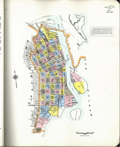 Mobile, Alabama 1955 - Old Map Alabama Fire Insurance Index