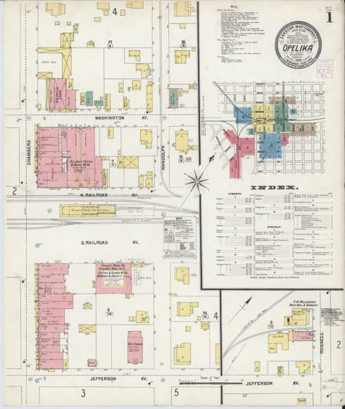 Opelika, Alabama 1903 (1) - Old Map Alabama Fire Insurance Index