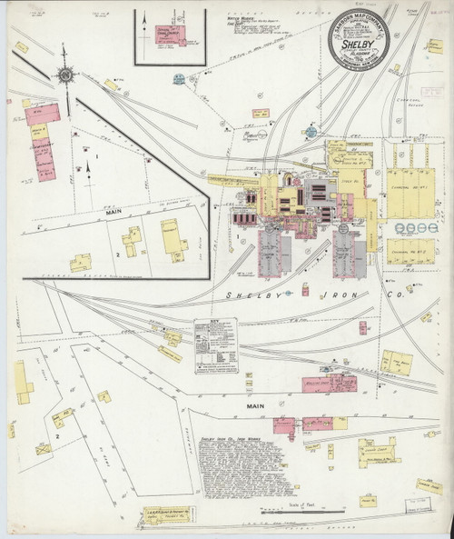 Shelby, Alabama 1910 - Old Map Alabama Fire Insurance Index