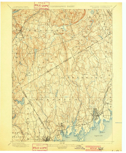 Stamford, New York - Connecticut 1899 (1901) USGS Old Topo Map 15x15 Quad
