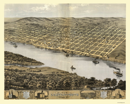 Leavenworth, Kansas 189 Bird's Eye View