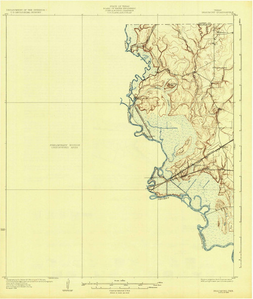 Beaumont, Texas 1932 () USGS Old Topo Map Reprint 15x15 TX Quad 123761