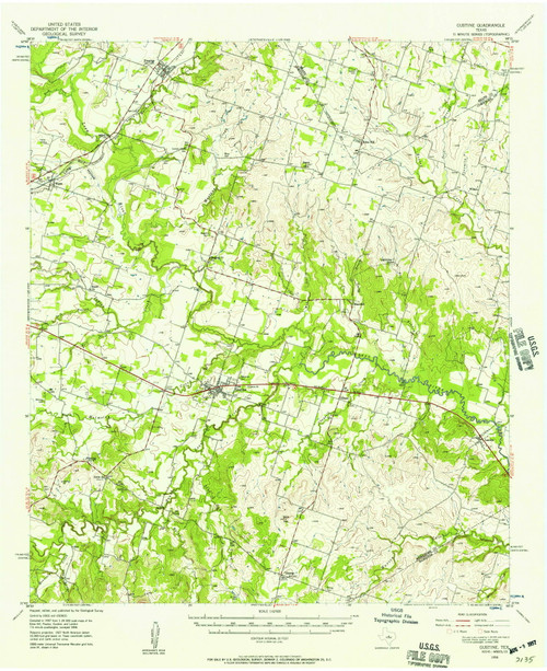 Gustline, Texas 1956 () USGS Old Topo Map Reprint 15x15 TX Quad 110497