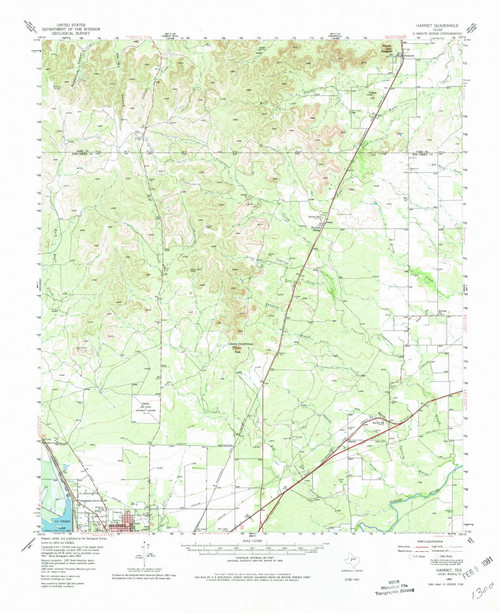 Harriet, Texas 1957 (1980) USGS Old Topo Map Reprint 15x15 TX Quad 110606