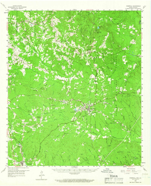 Hemphill, Texas 1958 (1966) USGS Old Topo Map Reprint 15x15 TX Quad 110683
