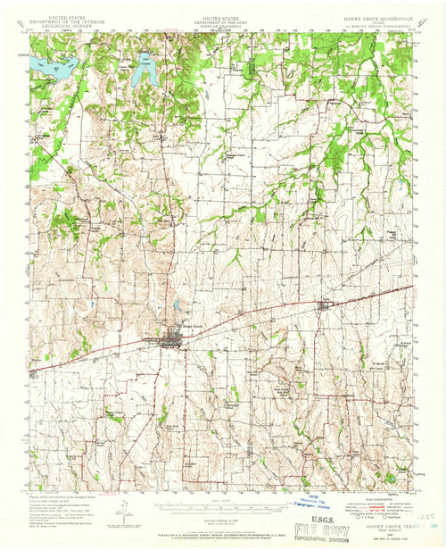 Honey Grove, Texas 1947 (1966) USGS Old Topo Map Reprint 15x15 TX Quad 110808