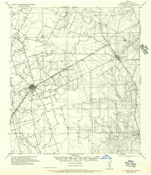 Jourdanton, Texas 1956 () USGS Old Topo Map Reprint 15x15 TX Quad 109876