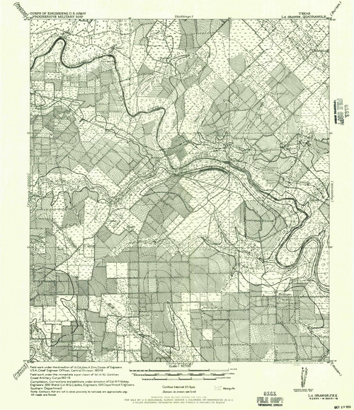 La Grange, Texas 1956 () USGS Old Topo Map Reprint 15x15 TX Quad 110111