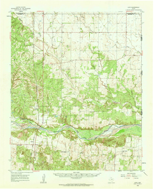 Loco, Texas 1960 (1962) USGS Old Topo Map Reprint 15x15 TX Quad 109288