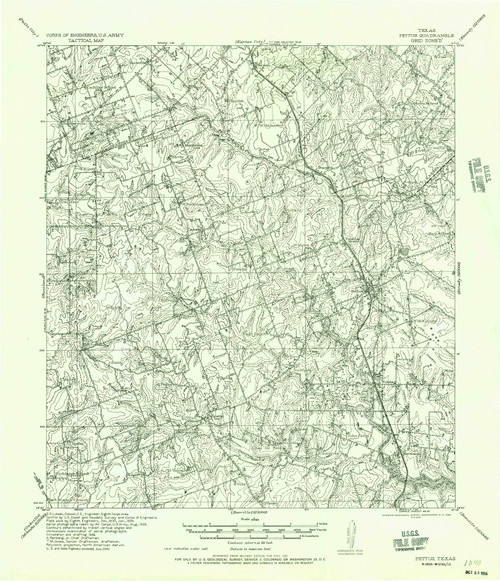 Pettus, Texas 1956 () USGS Old Topo Map Reprint 15x15 TX Quad 115279