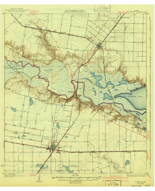 Robstown, Texas 1925 (1941) USGS Old Topo Map Reprint 15x15 TX Quad 115320