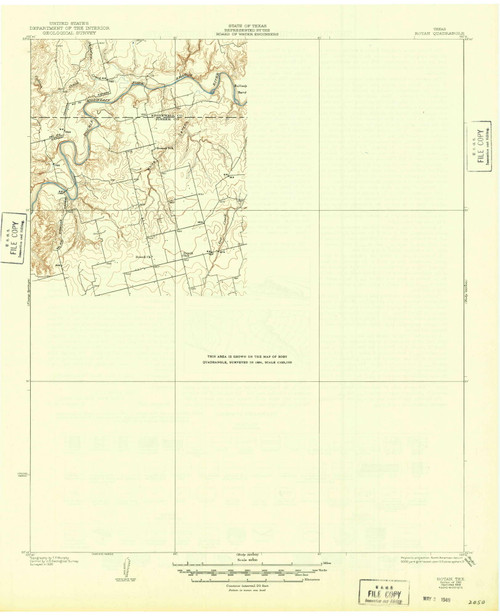 Rotan, Texas 1931 (1949) USGS Old Topo Map Reprint 15x15 TX Quad 116486