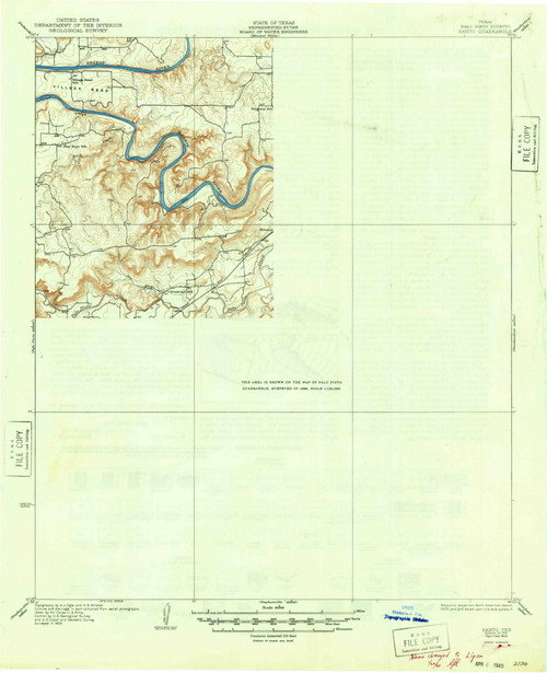 Lipan, Texas 1931 (1949) USGS Old Topo Map Reprint 15x15 TX Quad 111447