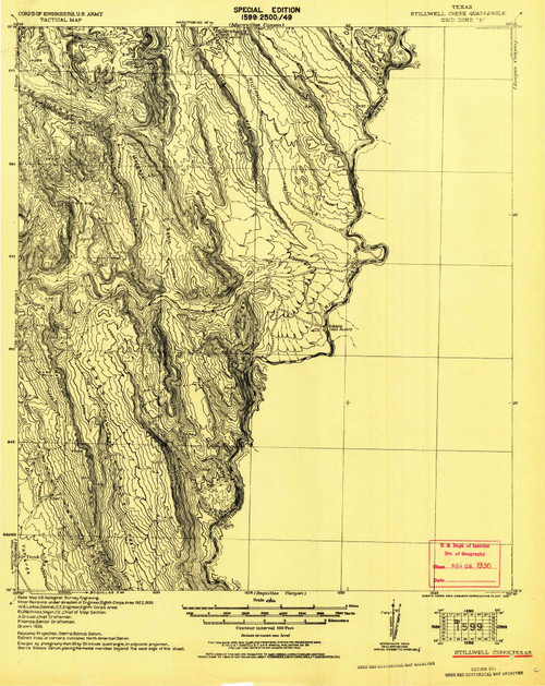 Stillwell Creek, Texas 1930 () USGS Old Topo Map Reprint 15x15 TX Quad 128503