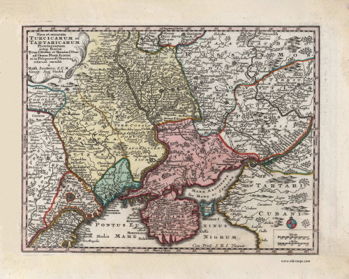 Ukraine 1744 Turcicarum - Old Map Reprint