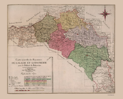 Western Ukraine 1788 Lotter - Old Map Reprint