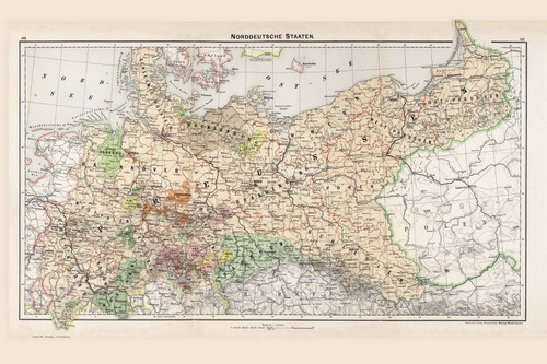 Germany 1896 b  - Old Map Reprint