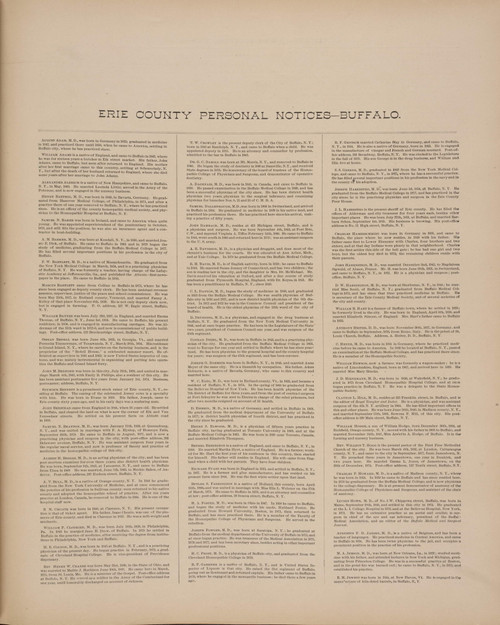 Buffalo Notices, New York 1880 - Old Town Map Reprint - Erie Co. Atlas 171