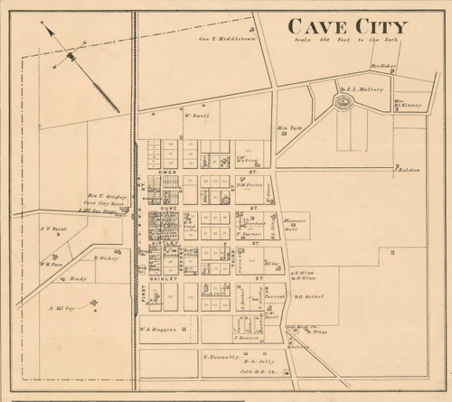 Cave City Village, Kentucky 1877 -  Barren