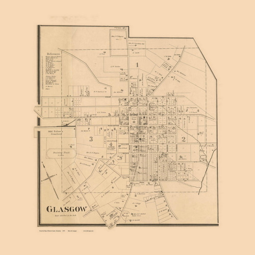 Glasgow Village, Kentucky 1879 -  Barren Co.