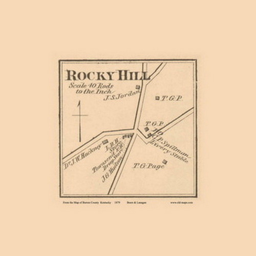 Rocky Hill Village, Kentucky 1879 -  Barren Co.
