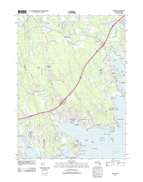 Marion, Massachusetts 2012 () USGS Old Topo Map Reprint 7x7 MA Quad