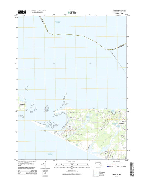 Nantucket, Massachusetts 2015 () USGS Old Topo Map Reprint 7x7 MA Quad